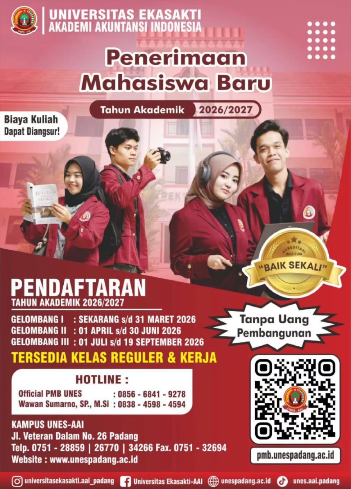 Penerimaan Mahasiswa Baru UNES-AAI Tahun Akademik 2026/2027: Kuliah Berkualitas dengan Biaya Ringan